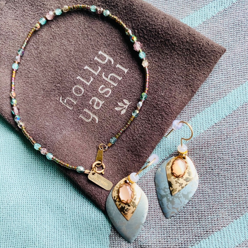 Holly Yashi vintage earrings and anklet